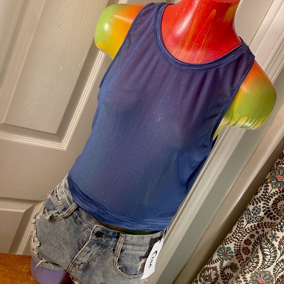 ZYIA Tops - ZYIA ACTIVE Calm Blue Luxe Strappy Sports Bra Active Workout Top NWT